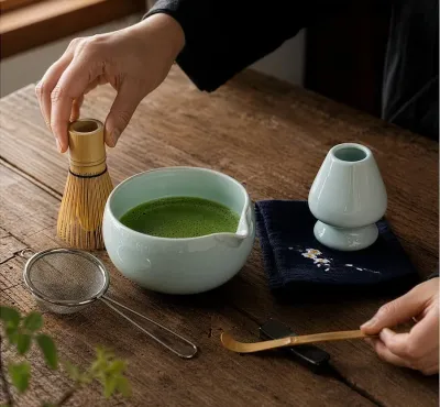 Rosenstein & Söhne 7-teiliges traditionelles Matcha-Tee-Set mit Bambusbesen / AX-1130 / www.pearl.de Rosenstein&Söhne 7-teiliges traditionelles Matcha-Tee-Set