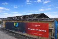 Vilson Trocknung übernimmt die Brandschadensanierung von 1.000 m² nach dem Großbrand in Schweitenkirchen.