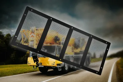 SCHÄFER Lochbleche einbaufertig gelieferte Luftfilterschutzblech Lochblech-Design für maximale Performance an mobilen Schwerlastkränen
