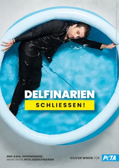 Oliver Wnuk unter Wasser für Delfine: Schauspieler engagiert sich mit PETA gegen Meereszoos