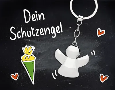 Ein Schutzengel-Schlüsselanhänger ist eine tolle Geschenkidee zum Schulanfang Ein Schutzengel zum Schulanfang