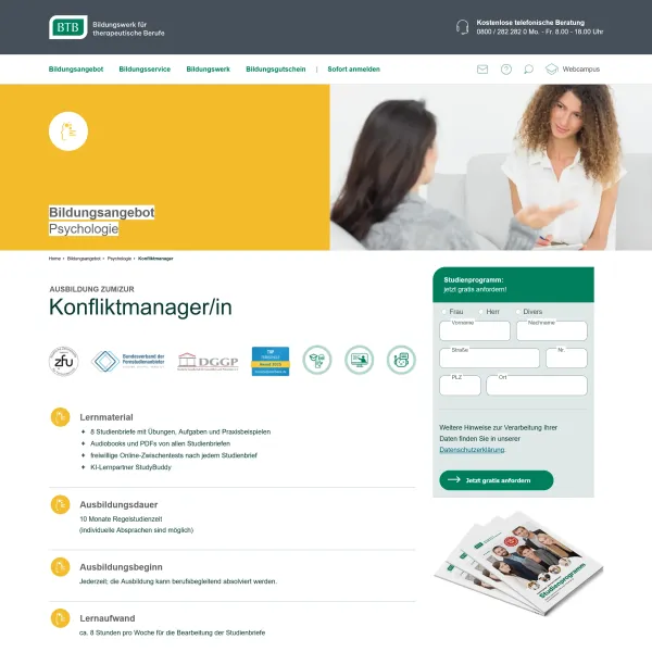 Mit dem neuen BTB-Fernlehrgang "Konfliktmanager/in" Konflikte erkennen, verstehen und konstruktiv lösen