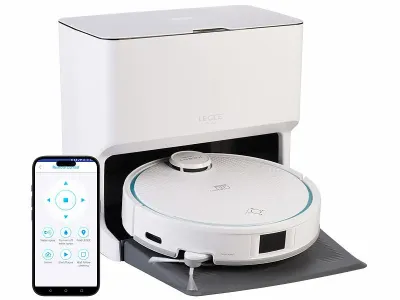 Sichler Exclusive HOBOT LEGEE-Q10 Pro Multiroom-Wisch- & Saugroboter PCR-9205, www.pearl.de Sichler Wisch- & Saugroboter PCR-9205 Reinigungsstation