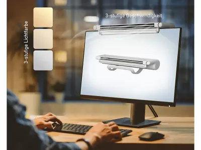 Sichler Haushaltsgeräte 2in1-USB-LED-Leuchte mit Ventilator, für Laptop-Bildschirm, www.pearl.de Sichler Haushaltsgeräte 2in1-USB-LED-Leuchte mit Ventilator, optional mit Akku