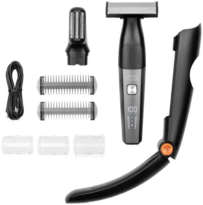 Sichler Men's Care Elektrischer Akku-Körper-Rasierer und -Haartrimmer ER-80, Kammaufsätze / pearl.de Sichler Akku-Körper-Rasierer und -Haartrimmer ER-80