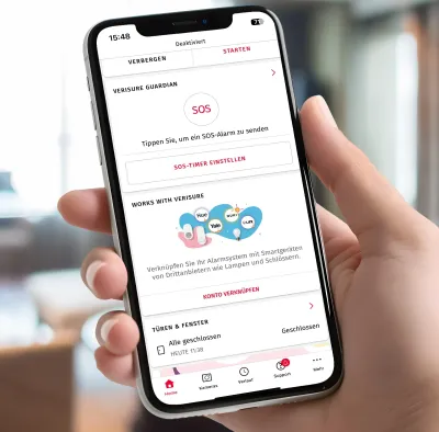 Smarte Geräte bieten Schutz bei Einbruch, Brand oder Notfall, wenn sie mit Verisure vernetzt sind. Smarte Geräte mit Works With Verisure für mehr Sicherheit