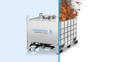 Smarte Heizcontainer SHC von SCHÄFER Container Systems sind feuerbeständig und formstabil. Edelstahl-IBC: Die sichere und nachhaltige Alternative zu Kunststoff-Containern