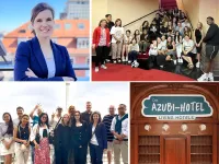 Sophia Pfundstein mit dem aktuellen Living Hotels-Ausbildungs-Jahrgang & Azubi-Hotel-Kandidaten Full House bei Living Hotels. Mit 35 Nachwuchskräften in das neue Ausbildungsjahr