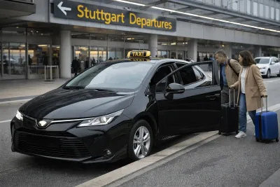 Taxi Tübingen beim Abflugterminal am Flughafen Stuttgart – zuverlässiger Flughafentransfer Taxi Tübingen - Flughafentransfer Stuttgart