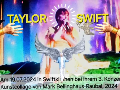 Taylor Swift in Gelsenkirchen, welches sich in Swiftkirchen umbenannte, am 19.07.2024 auf der Bühne während ihres 3. Konzerts. Taylor Swift & "Swiftkirchen" - 1 Jahr danach: "We all miss you, Taylor - Please Come Back Soon!