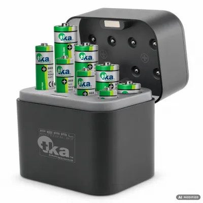 tka Universal-Akku-Ladegerät mit USB-C, inkl. Li-Ion-Akkus 4x AA & 4x AAA / JX-8129 / www.pearl.de tka Universal-Akku-Ladegerät mit USB-C inkl. Li-Ion-Akkus