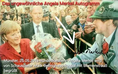 Angela = Engel & Das seltsame Autogramm der Angela Merkel - Eine Kurzgeschichte von Mark Bellinghaus-Raubal