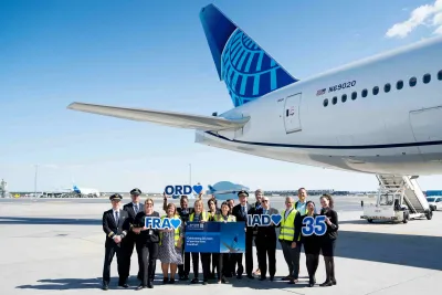 United Airlines fliegt seit 35 Jahren ab Frankfurt in die USA. United Airlines feiert 35 Jahre Flüge zwischen Deutschland und den USA