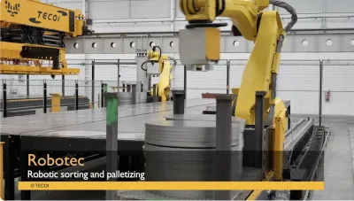 Unterbrechungsfreie Blechfertigung: Lantek Expert steuert Greifarme im Palettier-System von Tecoi. CAD/CAM-Software fungiert als Gehirn und steuert robotergestützte Entnahme und Palettierung von Blechteilen
