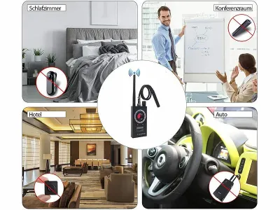 VisorTech Profi-Akku-Spycam- & Wanzendetektor, erkennt 1 MHz-6,5 GHz, GSM u.v.m., www.pearl.de (Die Bildrechte liegen bei dem Verfasser der Mi VisorTech Profi-Akku-Spycam- & Wanzendetektor