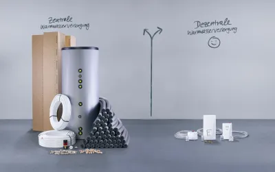 Die Warmwasserversorgung mit Durchlauferhitzern kommt ohne Wasserspeicher und lange Leitungswege aus Warmes Wasser auf Knopfdruck