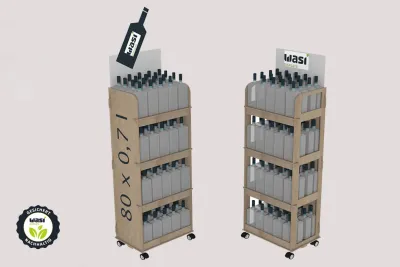 Wasi Displays: Holz-Displays in Leichtbauweise für Getränke