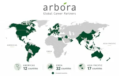 Weltkarte Restart Career wird Teil des Netzwerks Arbora Global