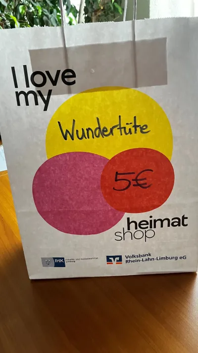 Wundertüten mit Gutscheinen und kleinen Geschenken Weilburg: Heimat shoppen und Wundertüten
