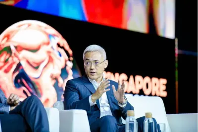 Yang Peng, CEO von Ant International, beim Singapore Fintech Fest KI-gestützte Innovationen bei Ant International