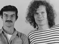 Zupfgeigenhansel 1978 - Erich Schmeckenbecher (l.) und Thomas Friz (†). Zupfgeigenhansel